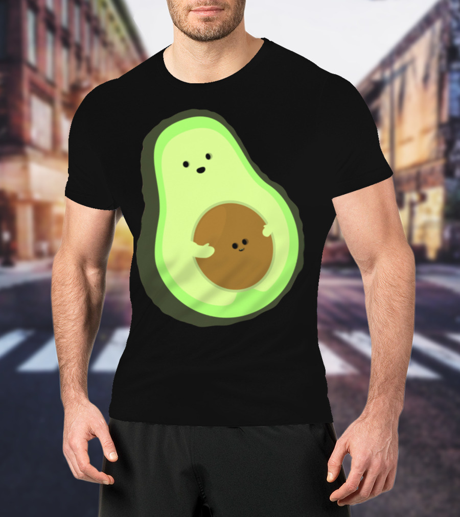 Cute LOL Avocado Pregnant Mom With Baby Seed T-Shirt