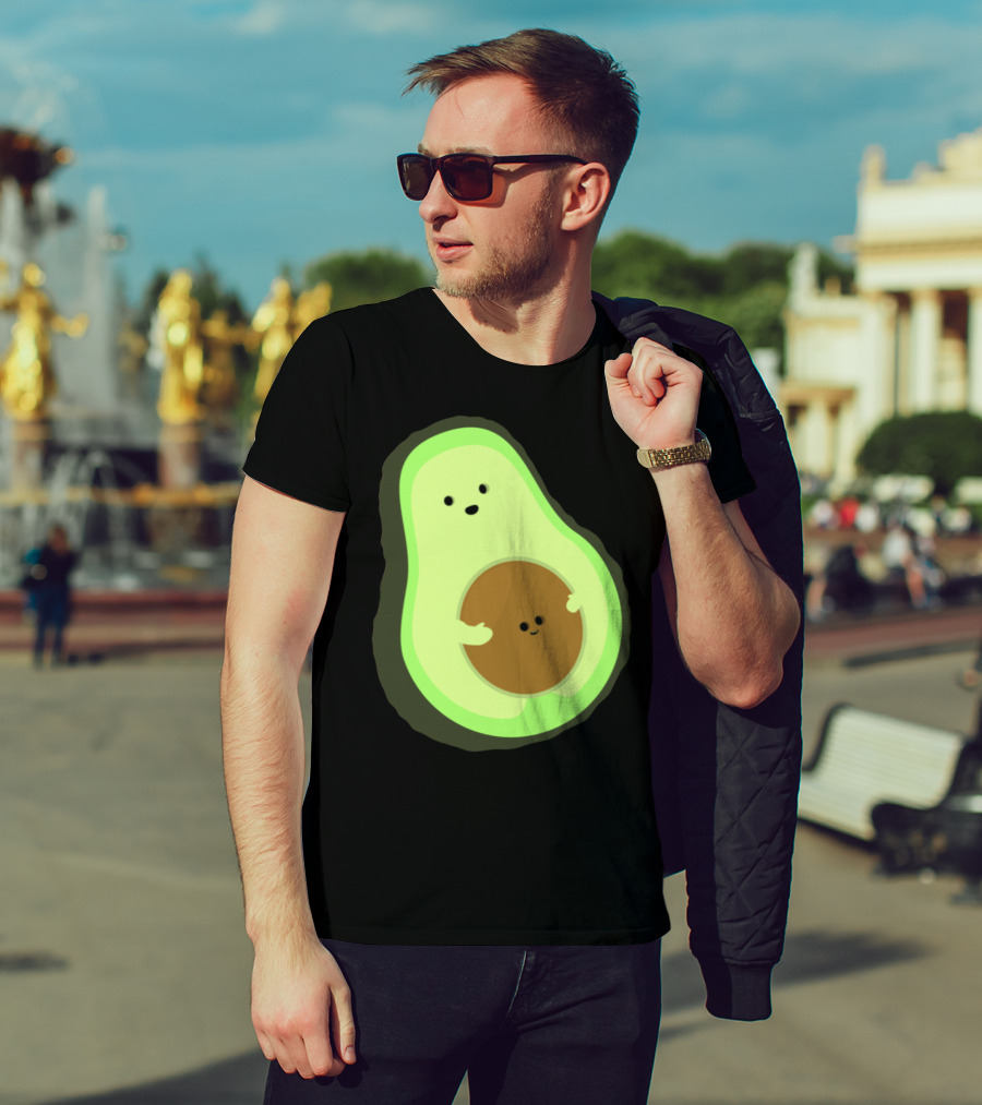 Cute LOL Avocado Pregnant Mom With Baby Seed T-Shirt