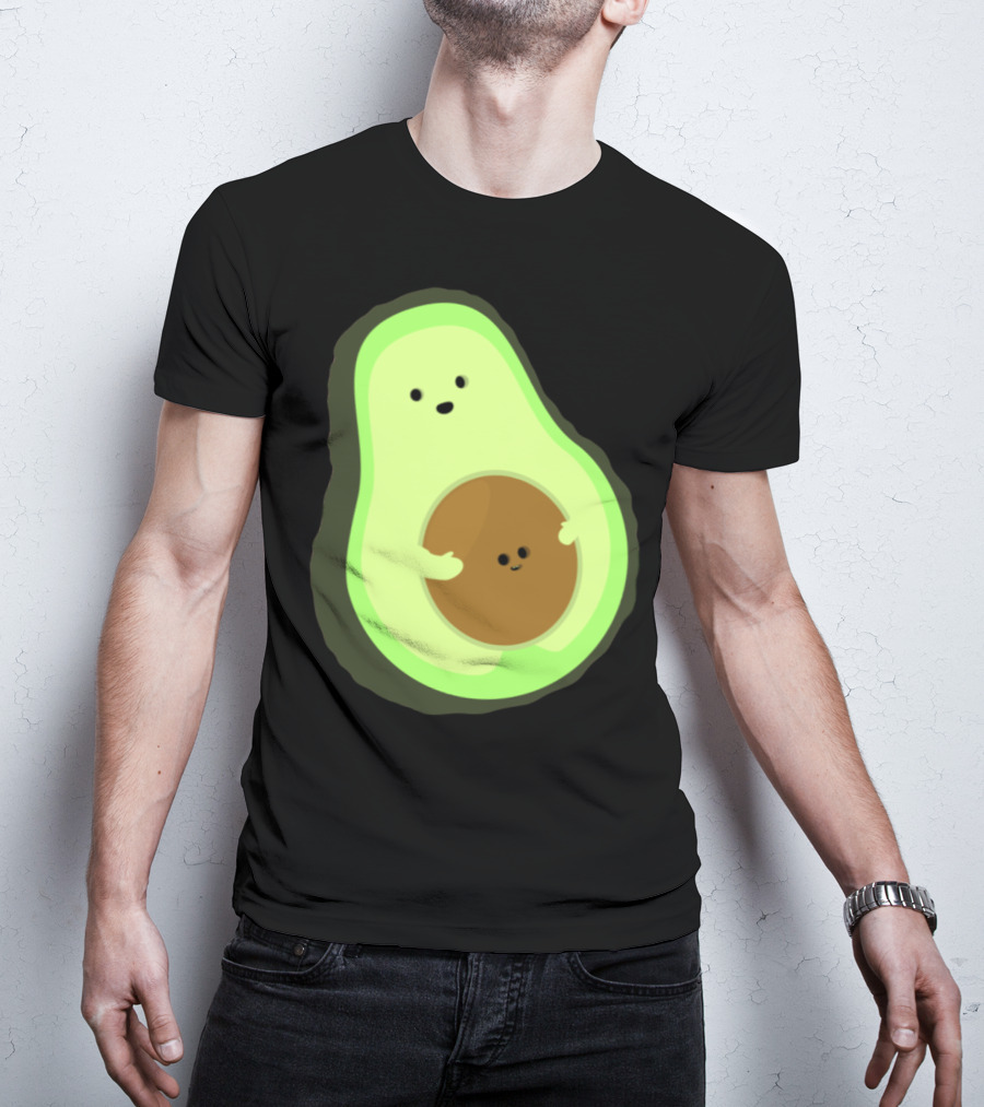 Cute LOL Avocado Pregnant Mom With Baby Seed T-Shirt