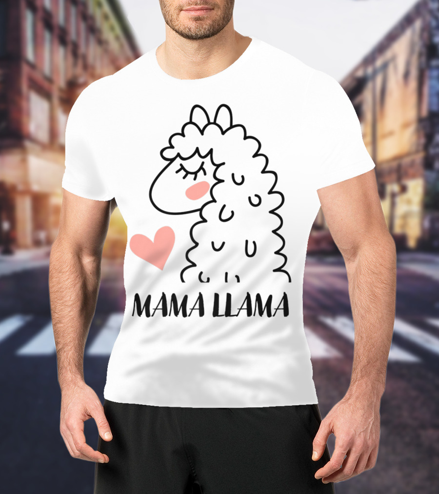 Mama Llama Heart My Mom Women82 T-Shirt