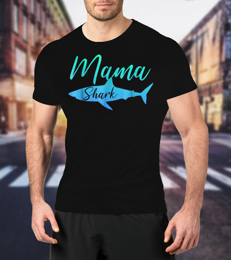 Mama Shark Funny Mom Mommy Gag Humor Lover Joke21 T-Shirt