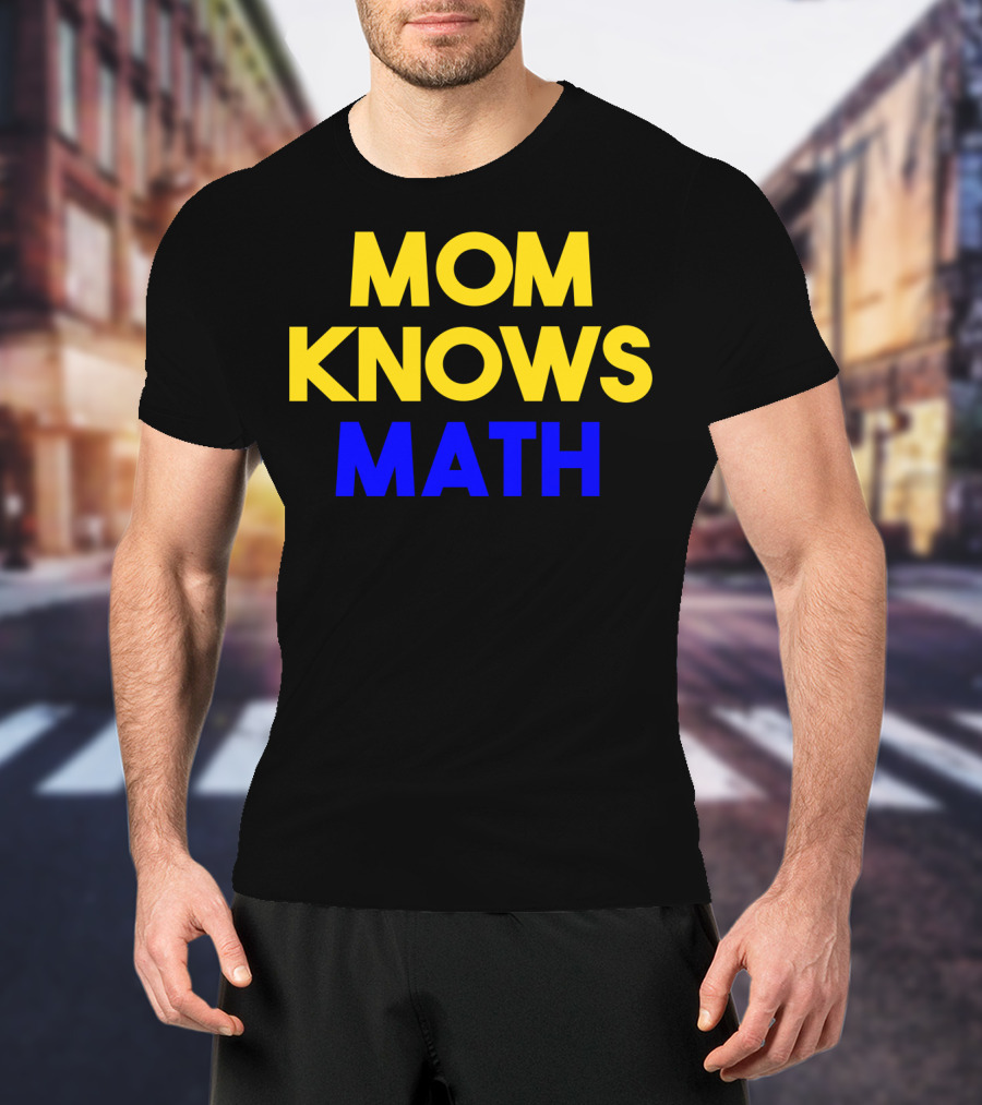 MOM KNOWS MATH Bold Yellow Blue T-Shirt