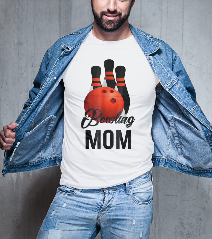 Bowling Mom Mother Mummy Birthday Bowling Pins And Ball T-Shirt