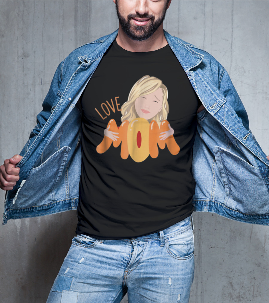 LOVE MOM Mothers Day Custom Personalized Selfie Emoji T-Shirt
