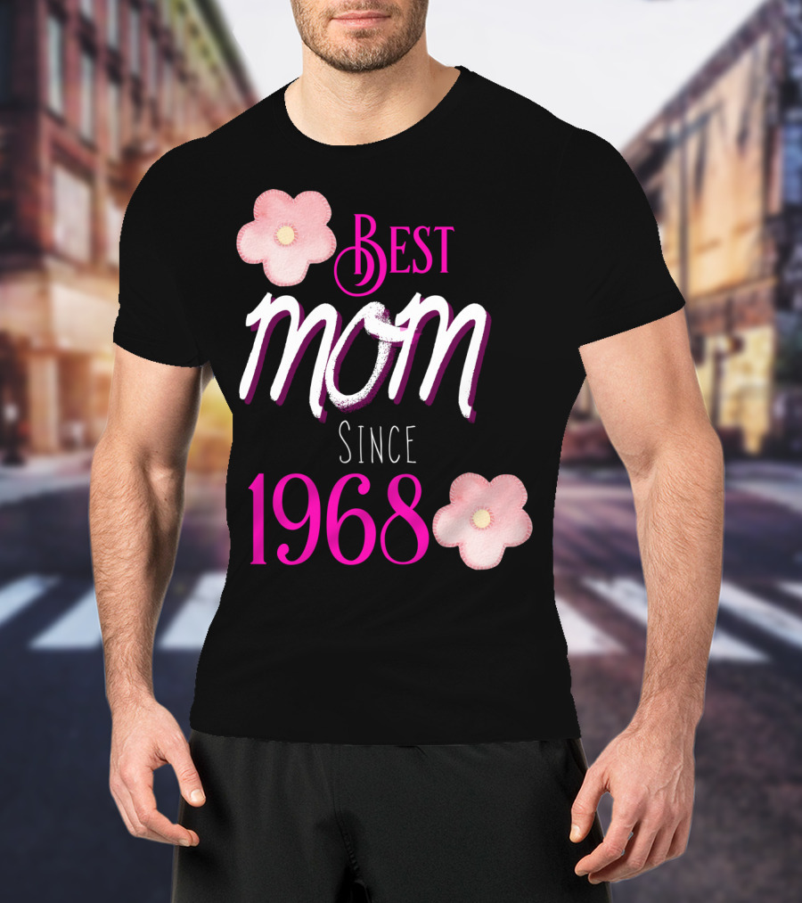 Best Mom Since 1968 Momiversary Flowers Mother's Day T-Shirt