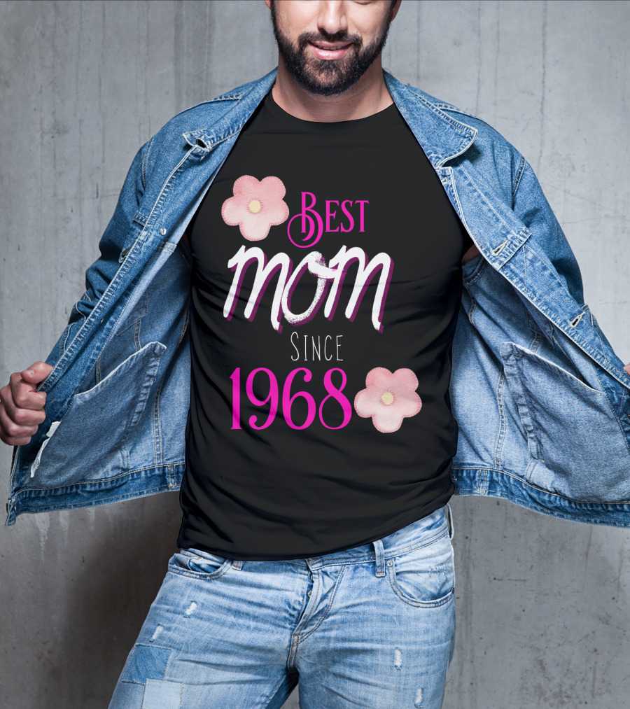 Best Mom Since 1968 Momiversary Flowers Mother's Day T-Shirt