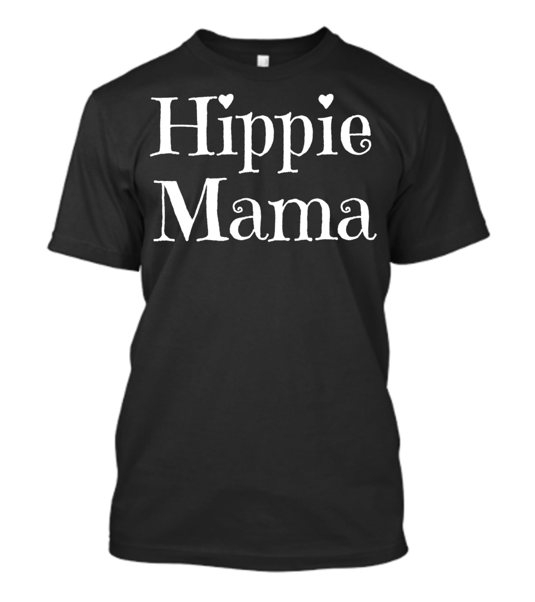 Hippie Mama Mother's Day Heart Text T-Shirt