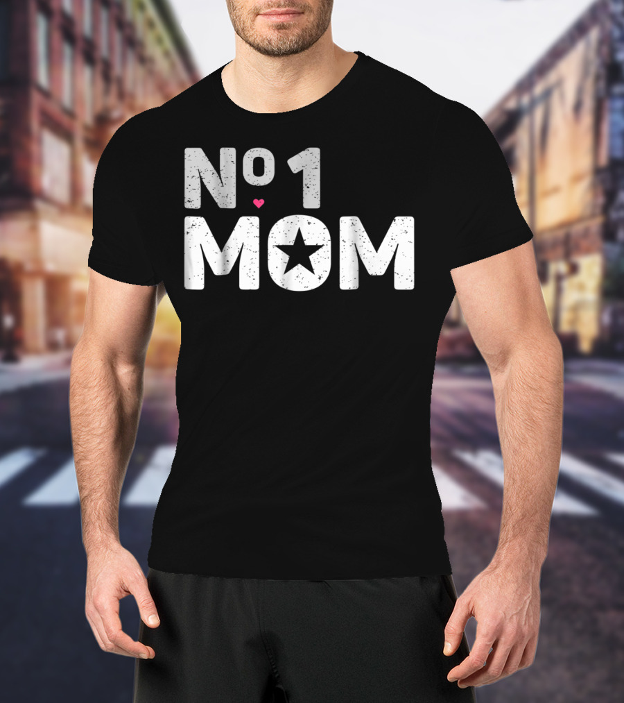 NO 1 Mom Star Heart T-Shirt