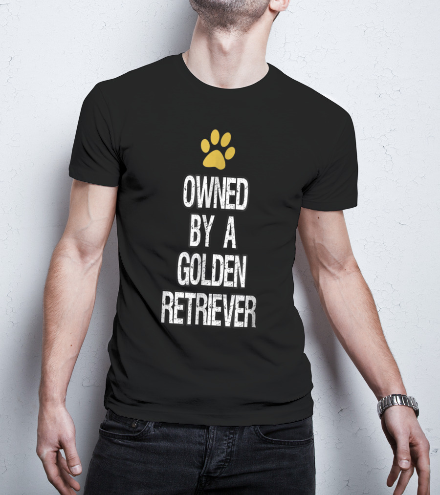 Owned By A Golden Retriever Paw Prints T-Shirt