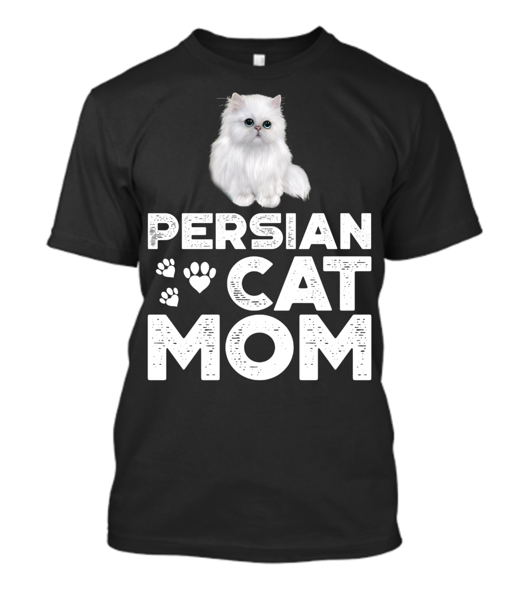 Persian Cat Mom With Paw And Heart Design For Female Cat Owners T-Shirt