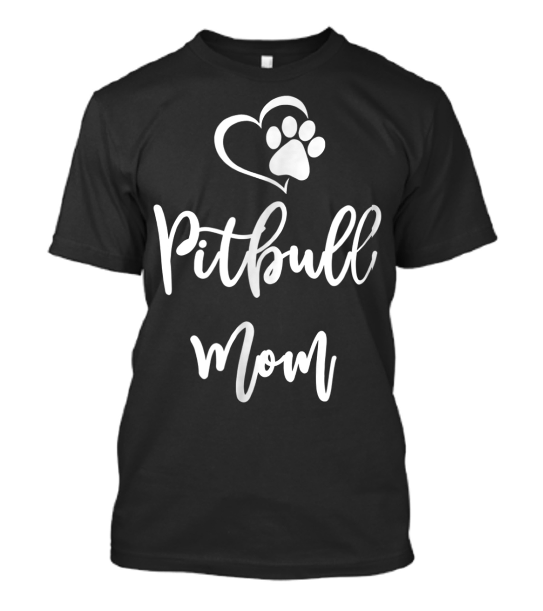 Pitbull Mom Paw Heart T-Shirt