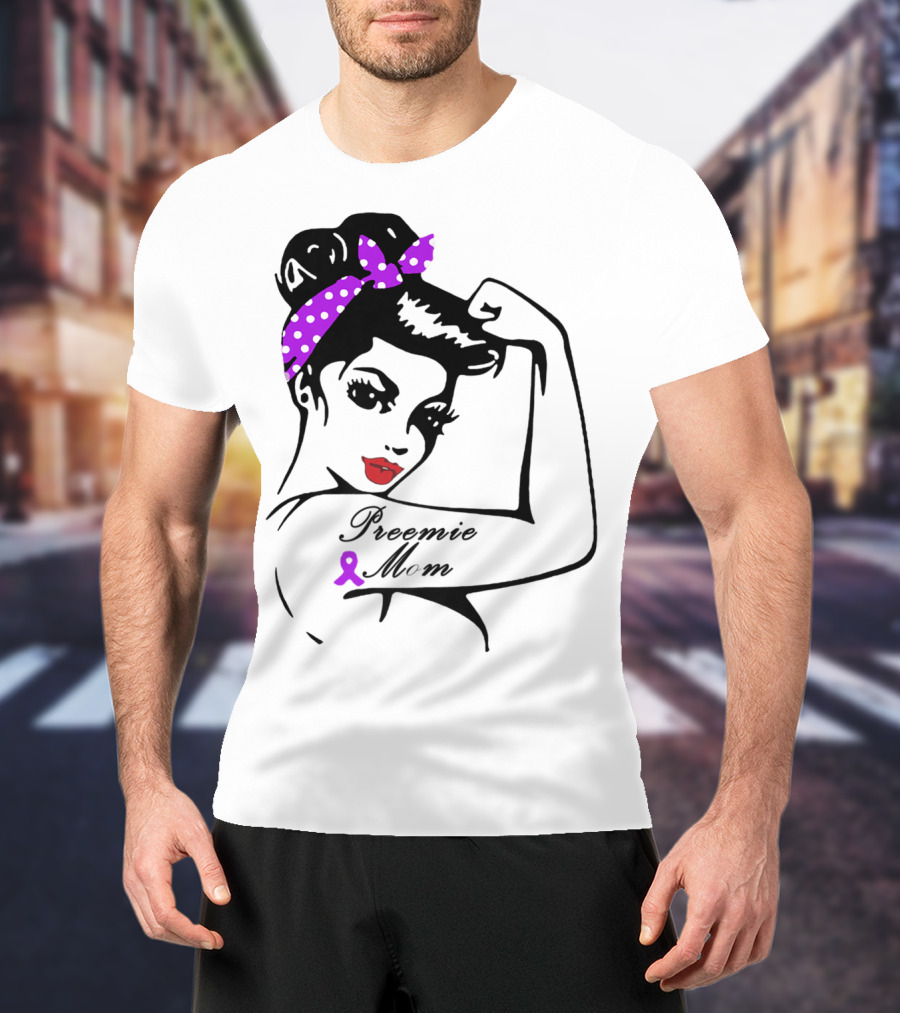 Preemie Mom Strong Rosie Purple T-Shirt