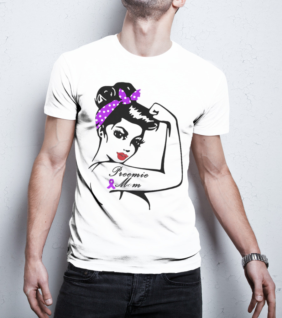 Preemie Mom Strong Rosie Purple T-Shirt