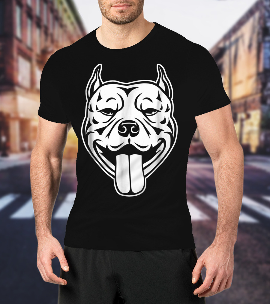 Pitbull Terrier Head For Pittie Moms Dads Kids43 T-Shirt