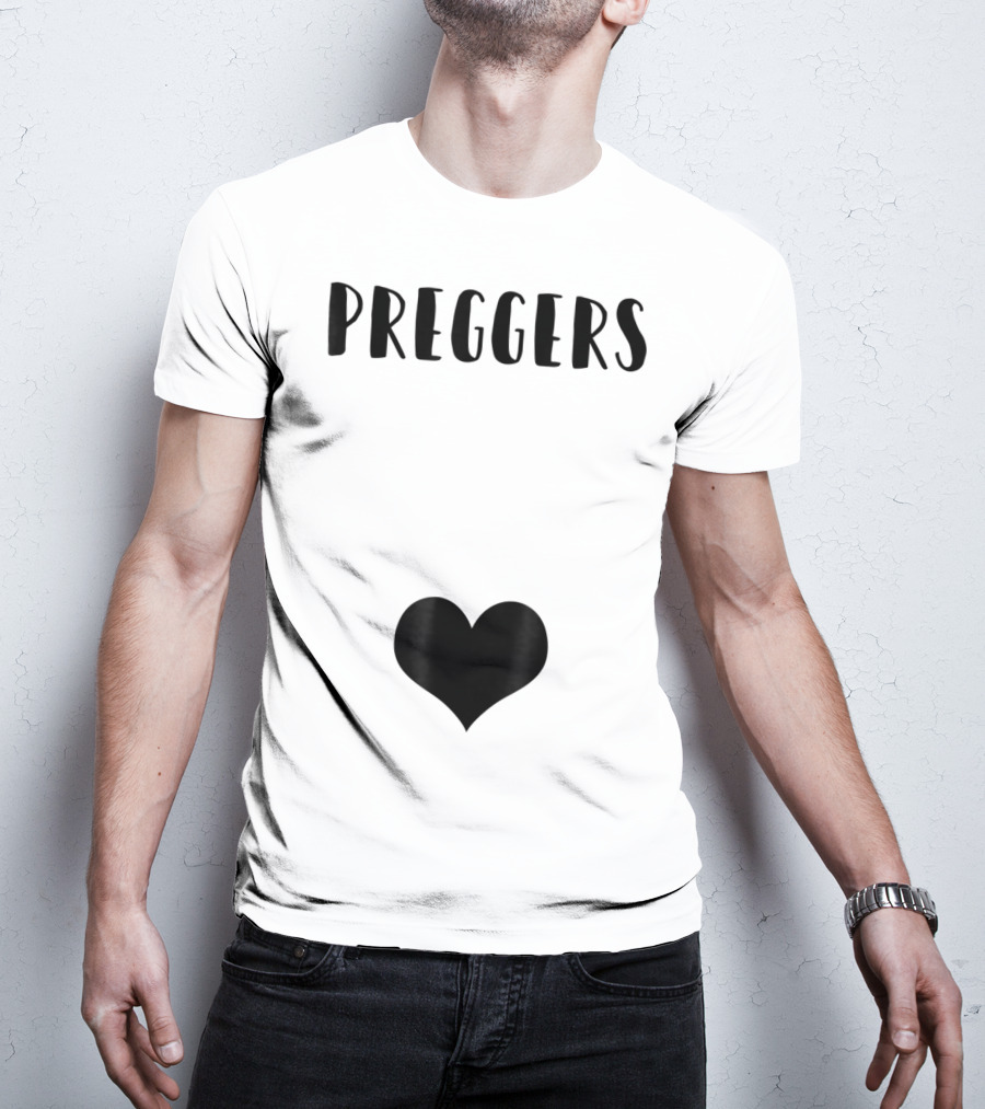 Preggers Announce Baby Prego Mom Heart Idea46 T-Shirt