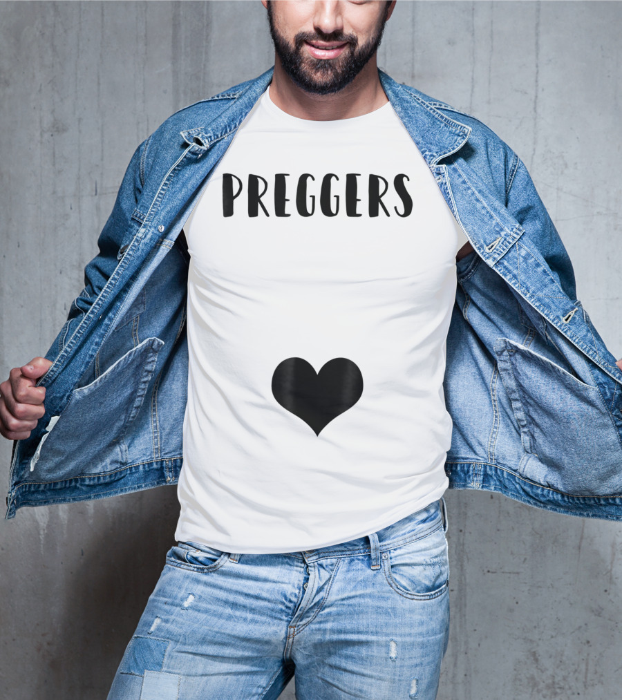 Preggers Announce Baby Prego Mom Heart Idea46 T-Shirt