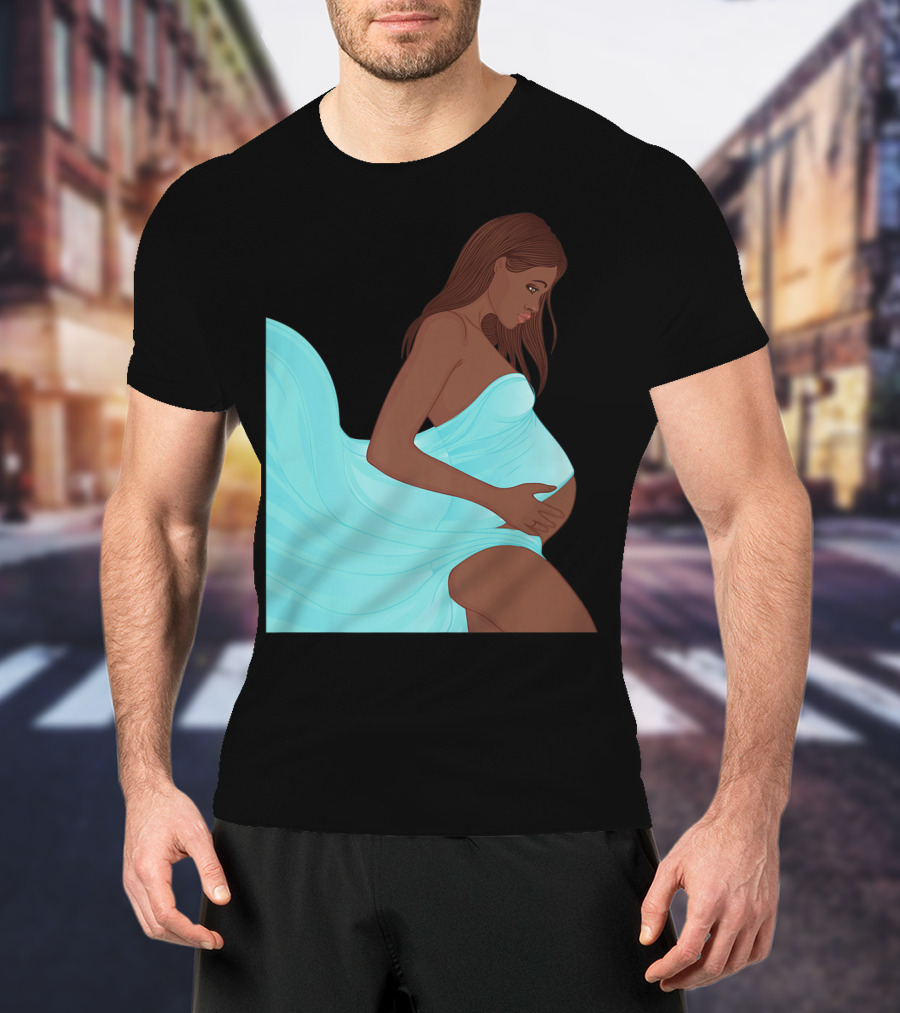 Pregnancy Black Girl Magic African Queen Mom57 T-Shirt
