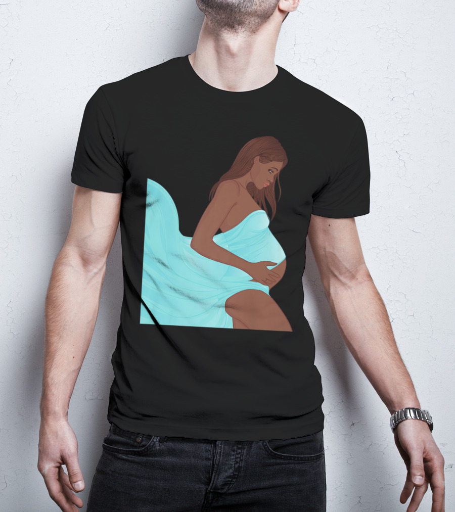 Pregnancy Black Girl Magic African Queen Mom57 T-Shirt