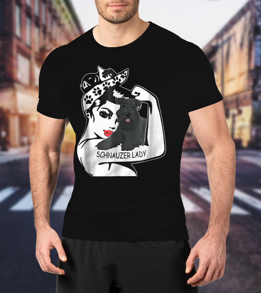 Schnauzer Strong Lady Mom Funny Birthday T-Shirt