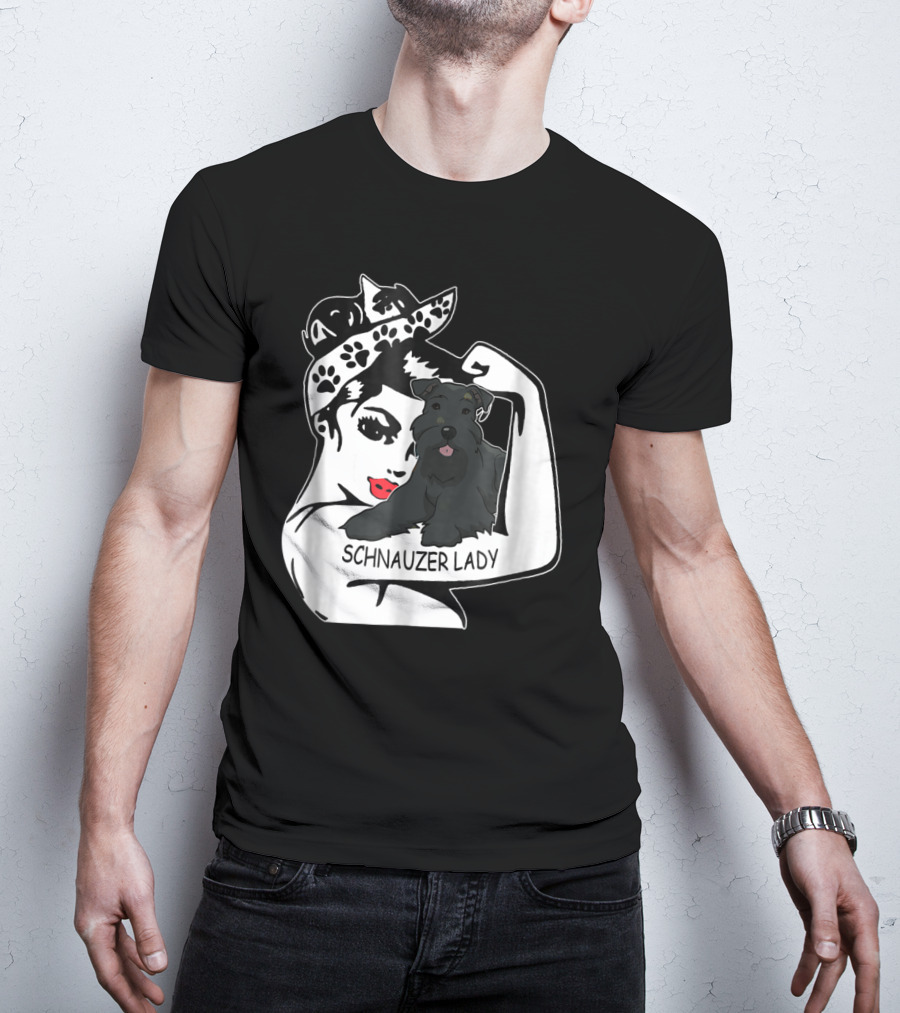 Schnauzer Strong Lady Mom Funny Birthday T-Shirt