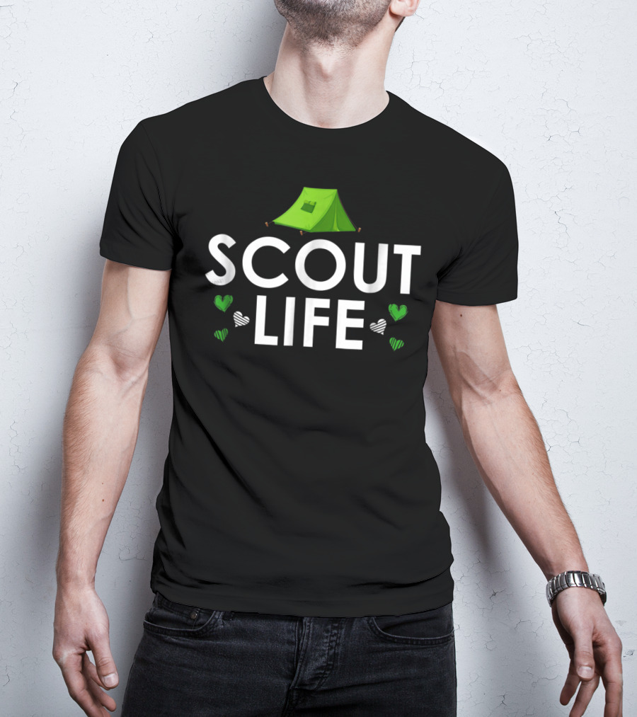 Scout Life Green Tent Camping Adventure Scouting T-Shirt