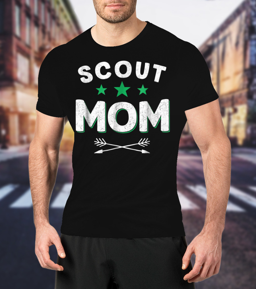 Scout Mom With Stars And Arrows Camping Scouting T-Shirt