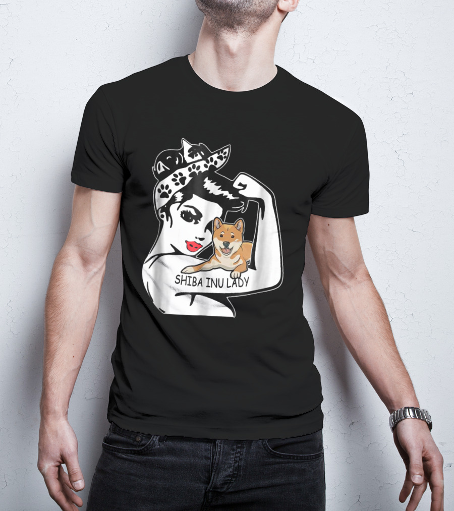 Shiba Inu Lady Strong Mom Birthday Funny T-Shirt