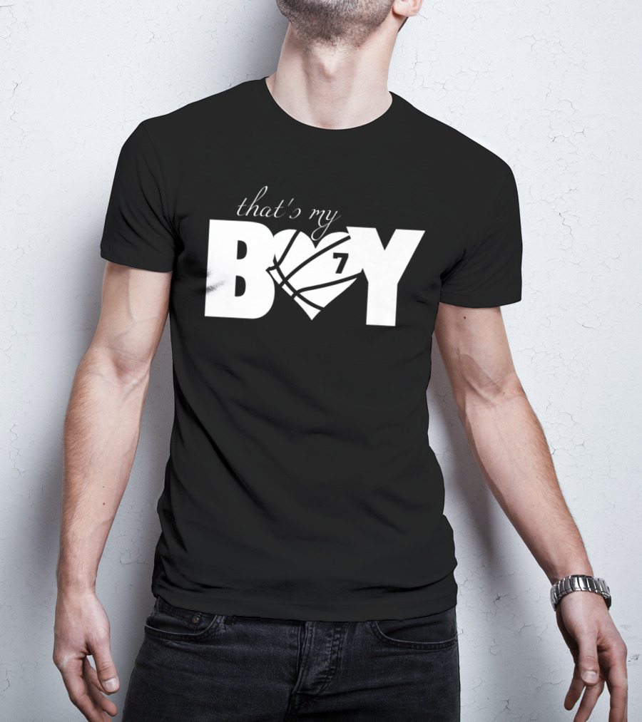 That's My Boy 7 Basketball Heart Design For Mom And Dad T-Shirt