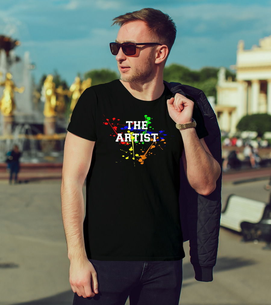 The Artist Dad Colorful Paint Splash Family Matching83 T-Shirt