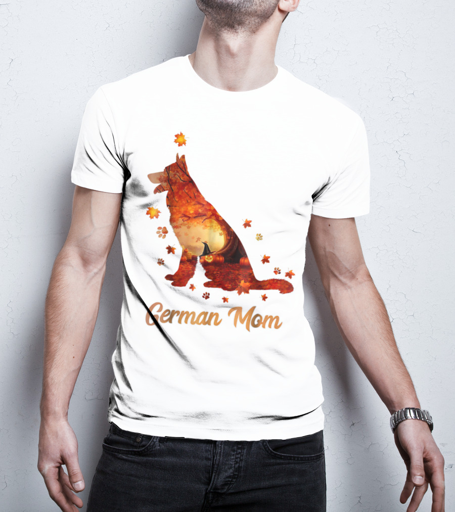 German Shepherd Mom Autumn Scene T-Shirt