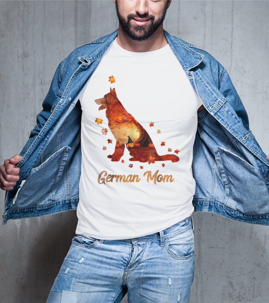 German Shepherd Mom Autumn Scene T-Shirt