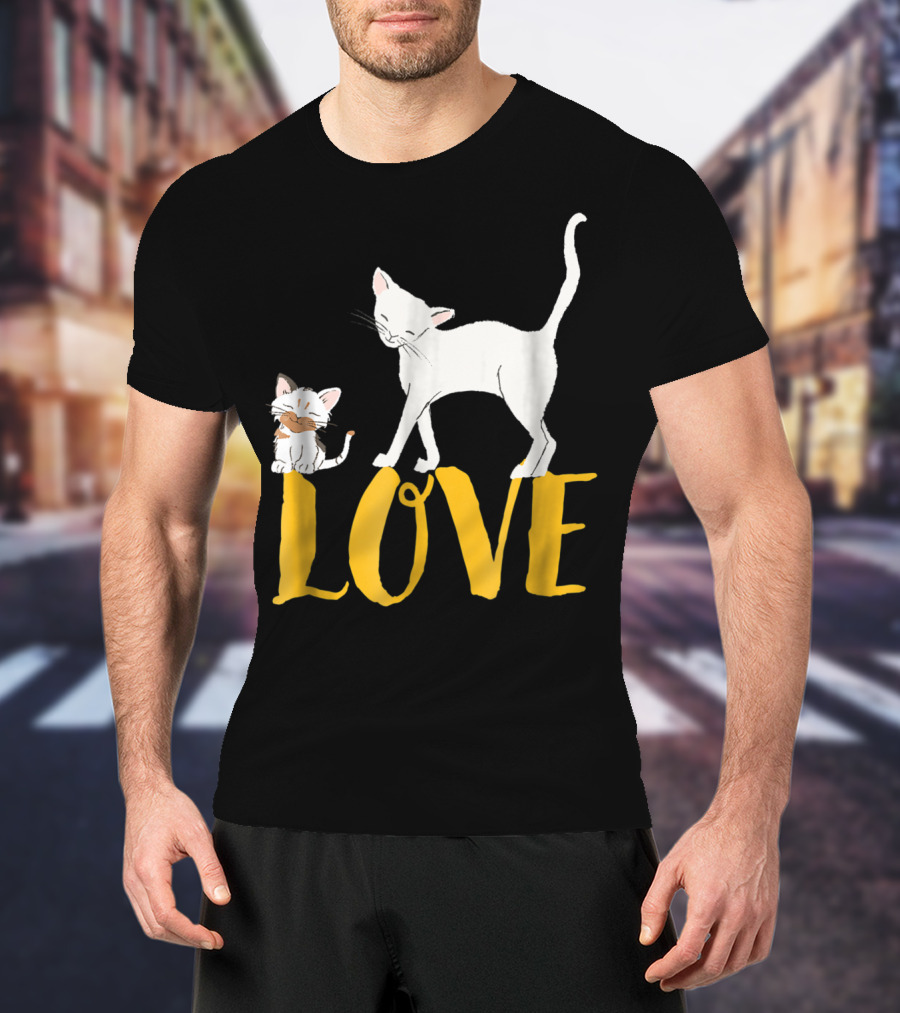I Love Cats Vintage Love Cat Mom And Dad Cat Person 13 T-Shirt