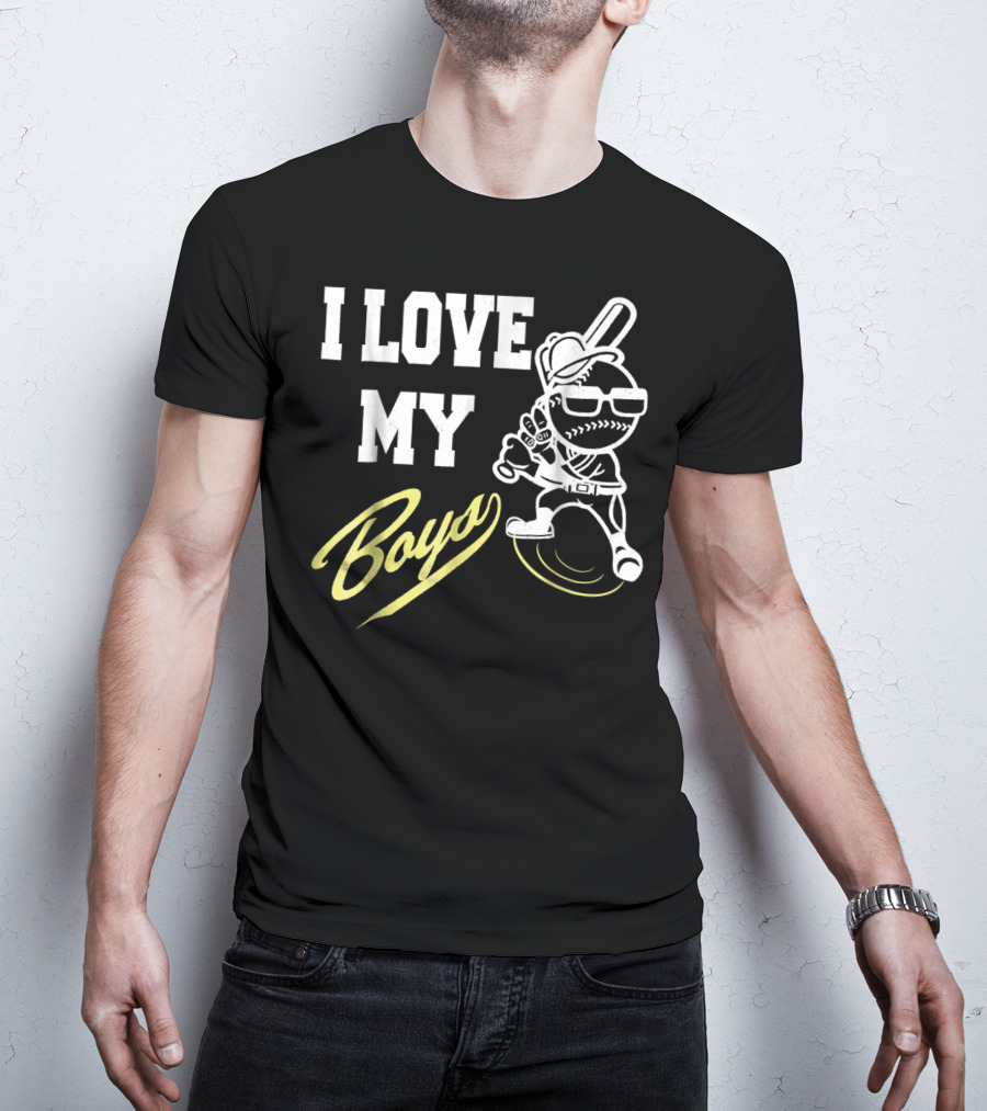 I Love My Boys Baseball Mom And Dad Cool Player T-Shirt