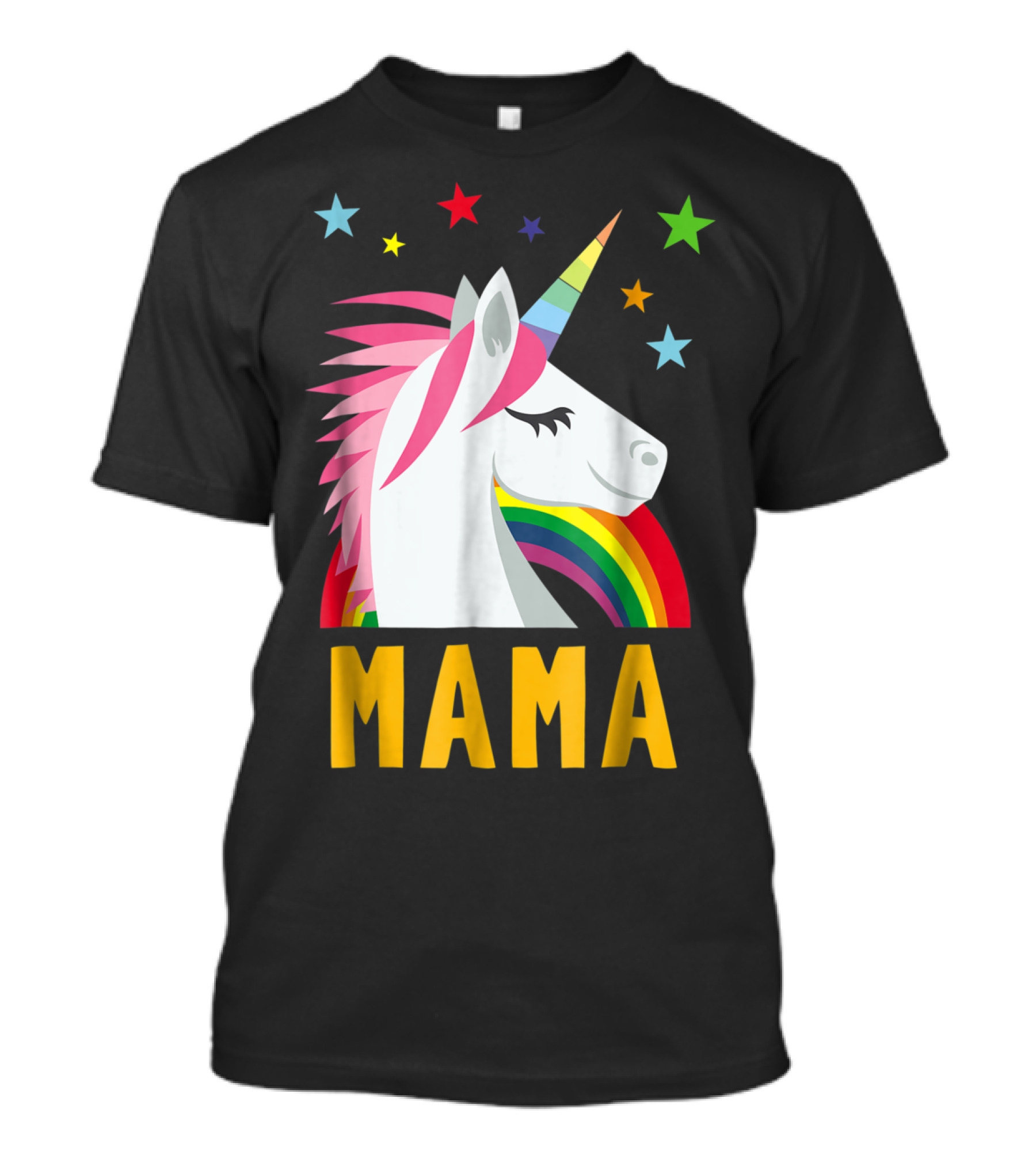 Mama Unicorn Rainbow Star Lovers T-Shirt