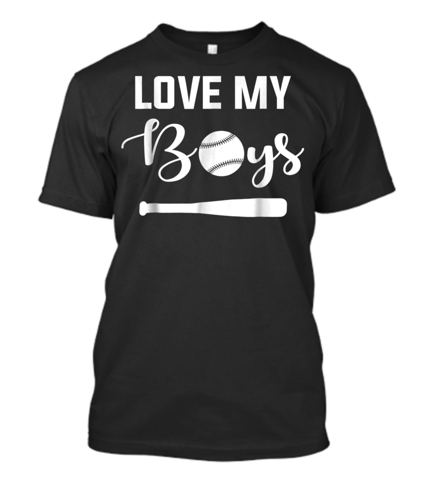 Love My Boys Baseball Bat Ball Design Women's Unique T-Shirt
