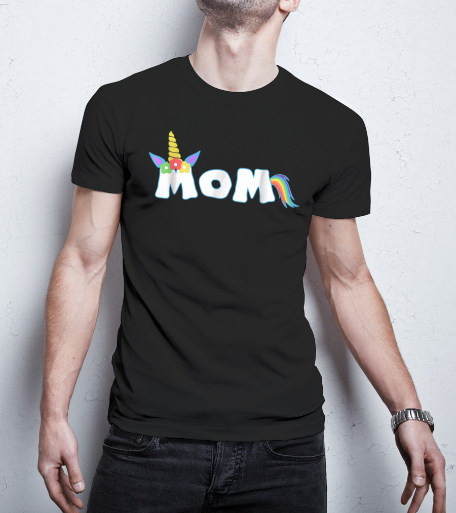 Unicorn Mom Colorful Birthday T-Shirt