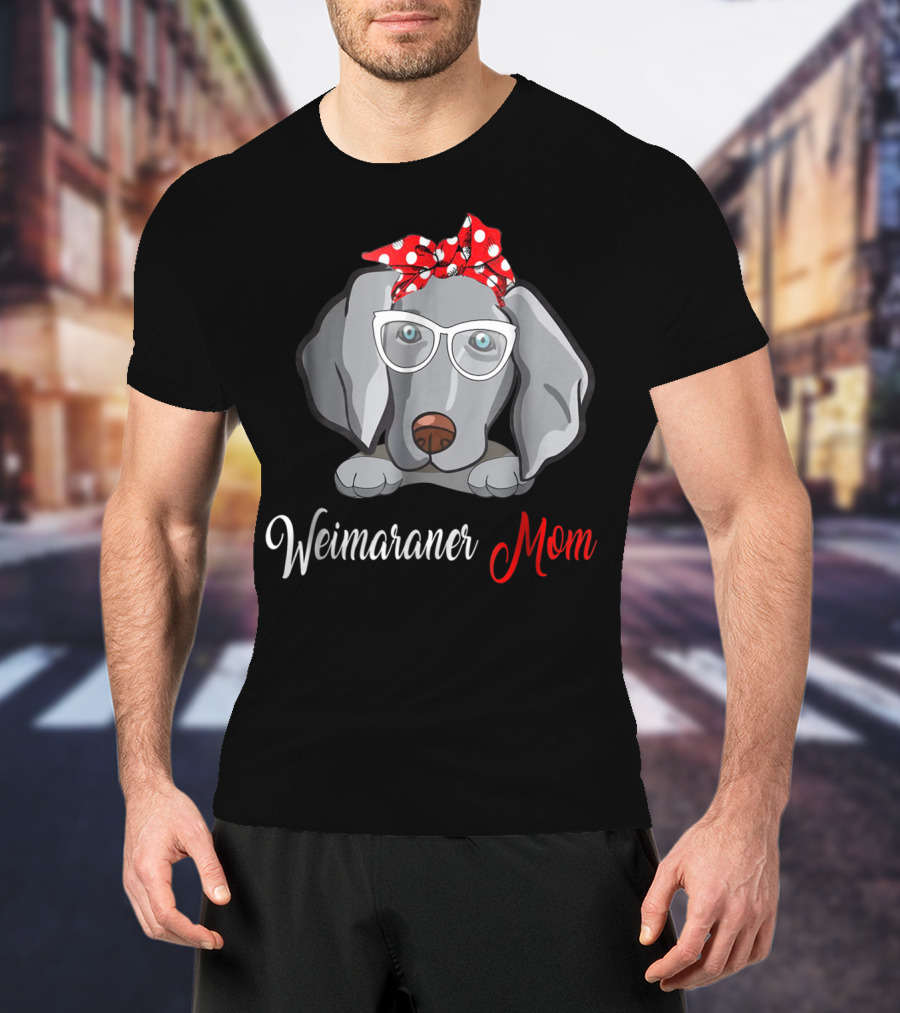 Weimaraner Mom Glasses Polka Dot Birthday T-Shirt