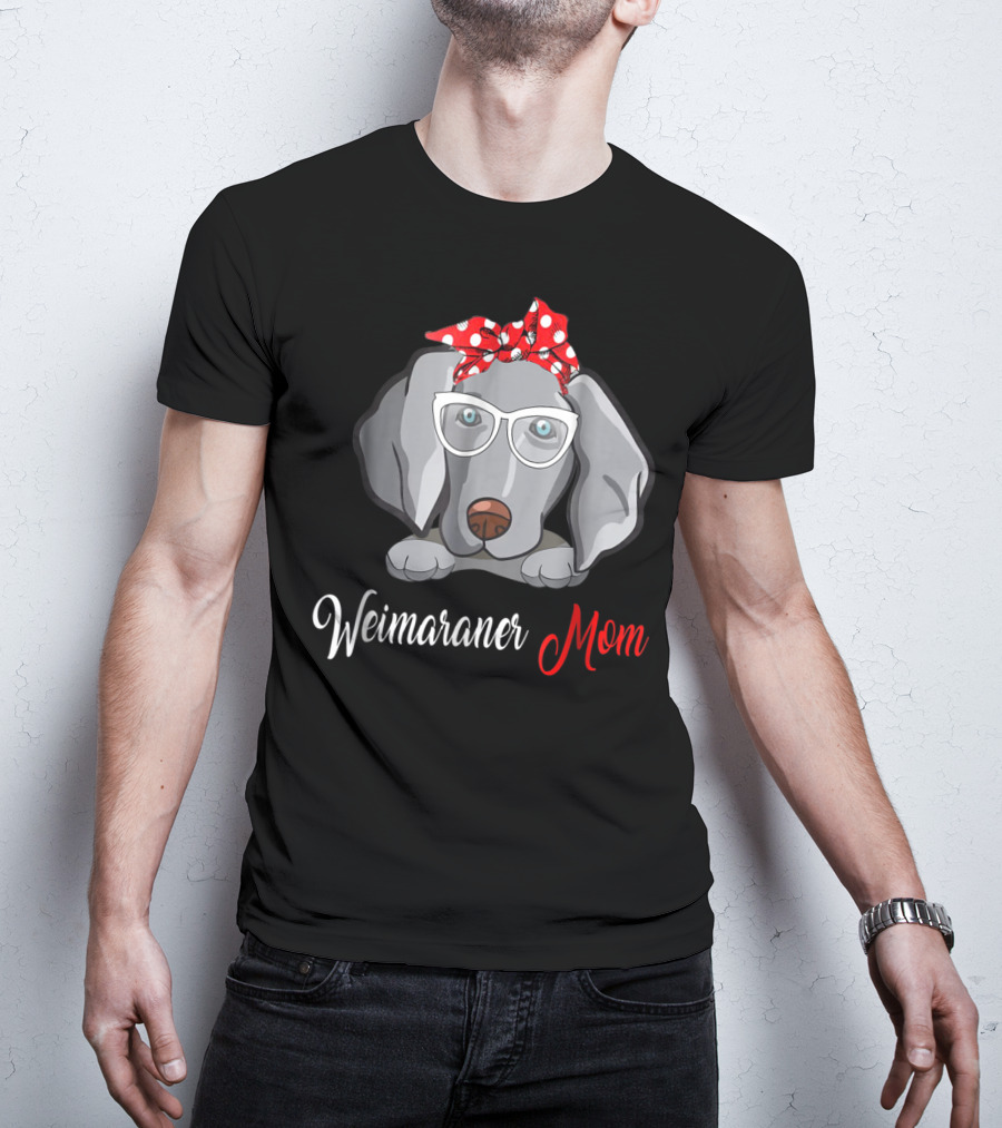 Weimaraner Mom Glasses Polka Dot Birthday T-Shirt