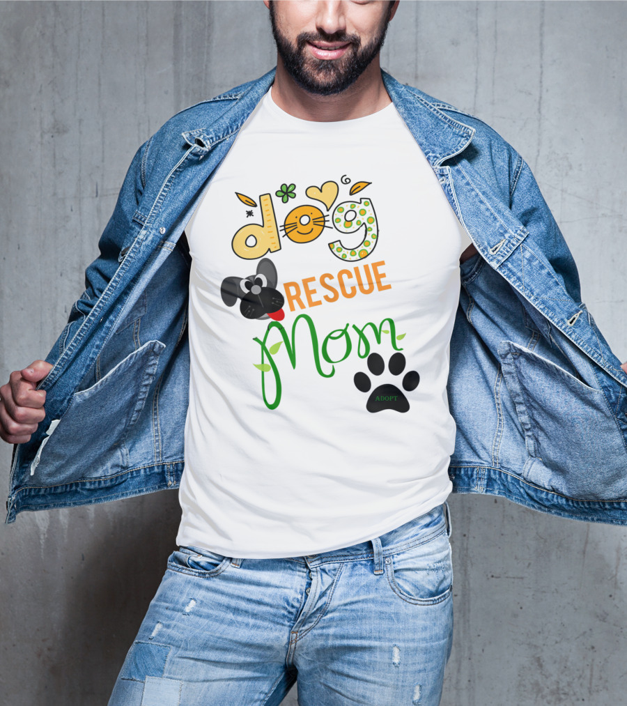 Best Dog Rescue Mom Ever Adopt Paw Prints T-Shirt