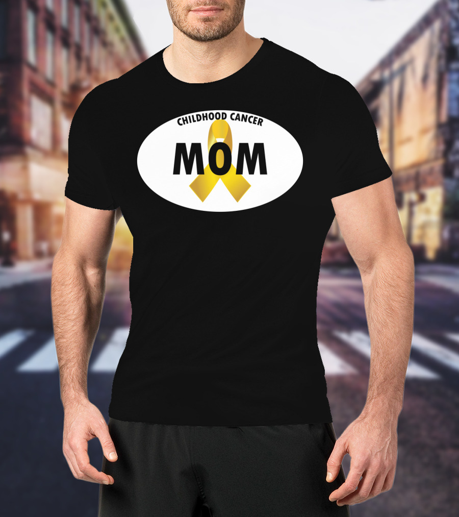 Childhood Cancer Mom Yellow Ribbon Awareness T-Shirt