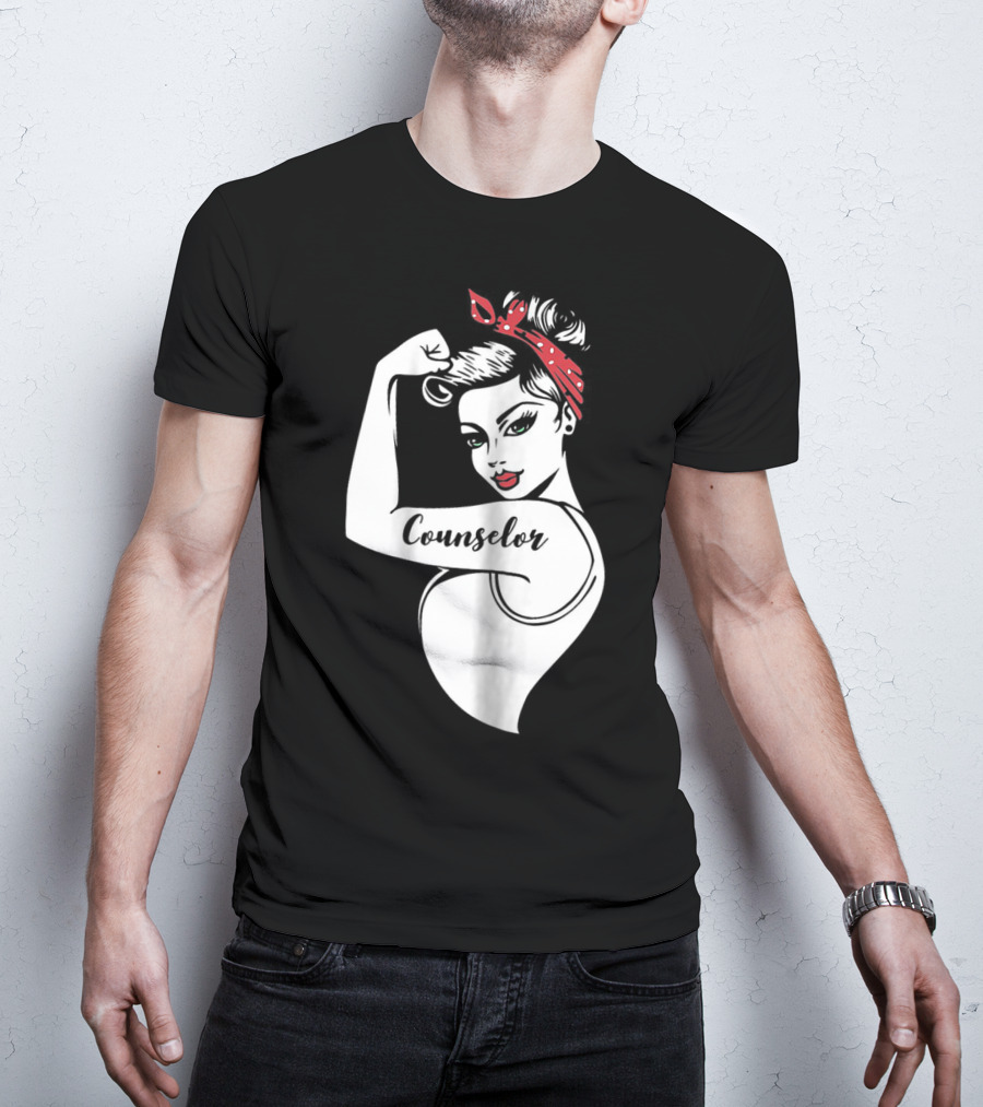 Counselor Strong Girl Mom Rosie The Riveter 42 T-Shirt