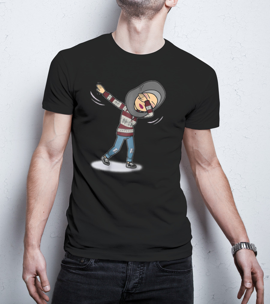 Dabbing Muslim Mom In Hijab Winter T-Shirt