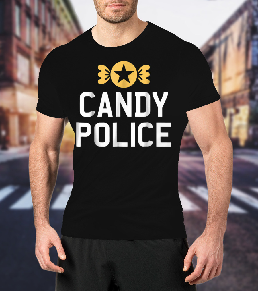 Candy Police Star Badge Halloween Funny T-Shirt