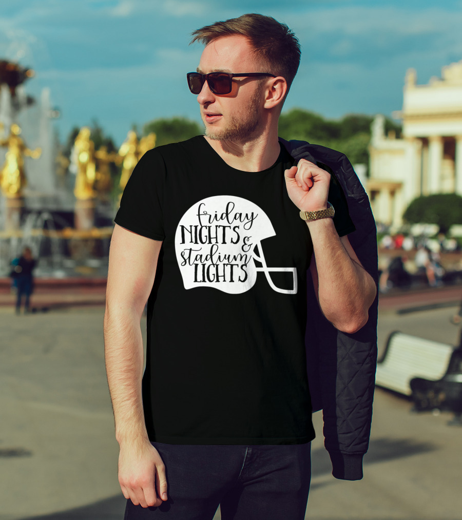 Friday Nights Stadium Lights Football Helmet Mom Mama Fan 3 T-Shirt