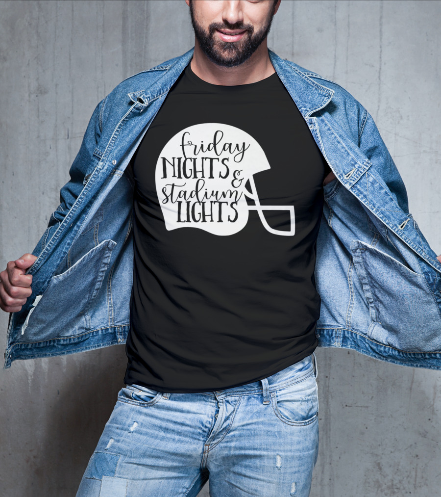 Friday Nights Stadium Lights Football Helmet Mom Mama Fan 3 T-Shirt