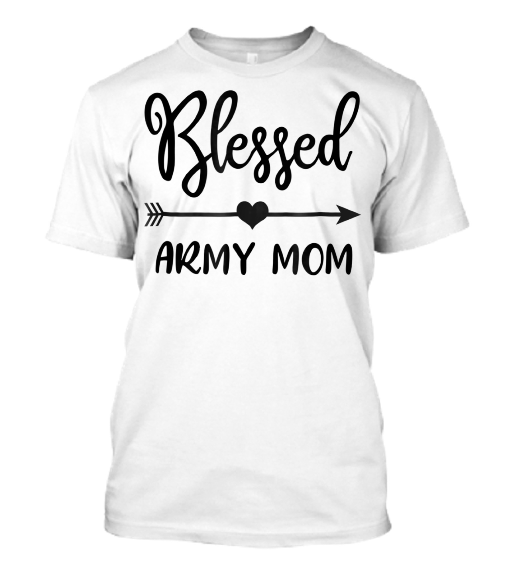 Blessed Army Mom Arrow Heart T-Shirt