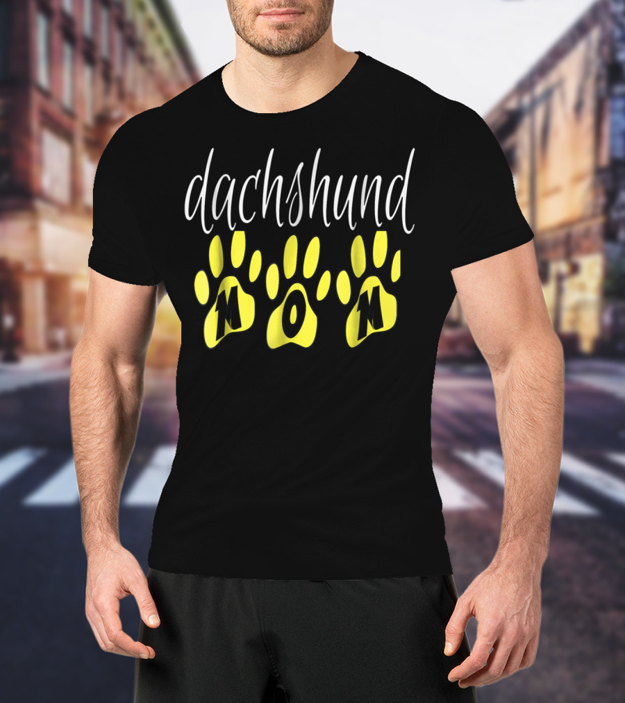 Dachshund Mom Fun Paw Print Cute Wiener Dog Puppy T-Shirt