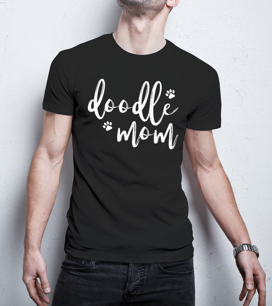 Doodle Mom For Dog Golden Doodle Lovers Paw Print Pullover T-Shirt
