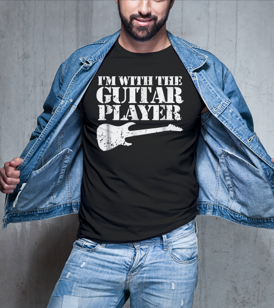I'm With The Guitar Player Funny Cool Musician Wife Mom Dad8 T-Shirt