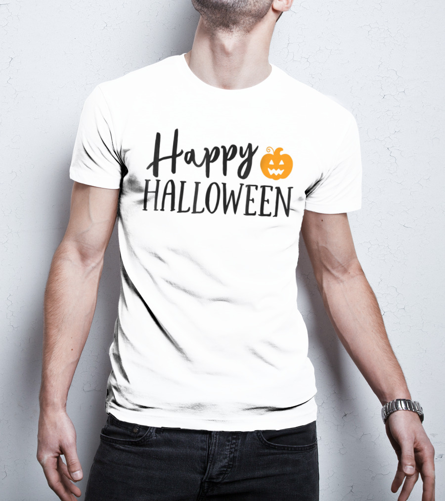 Happy Halloween Pumpkin Kids Teacher Mom Wife Dad T-Shirt